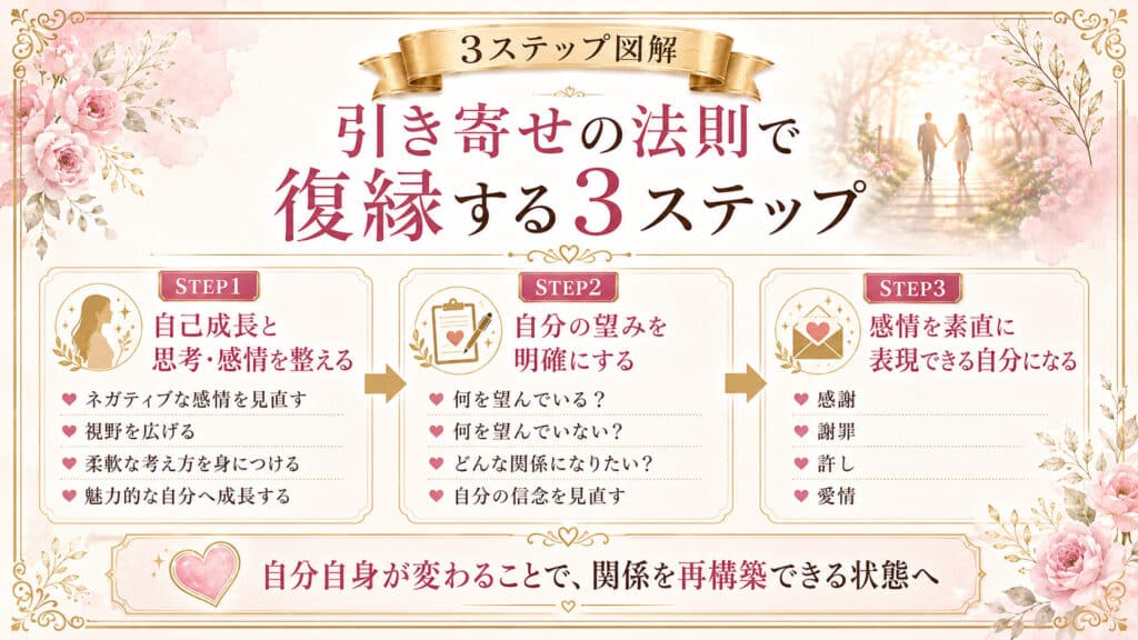 自己成長と望みの明確化と感情表現で復縁する3ステップ