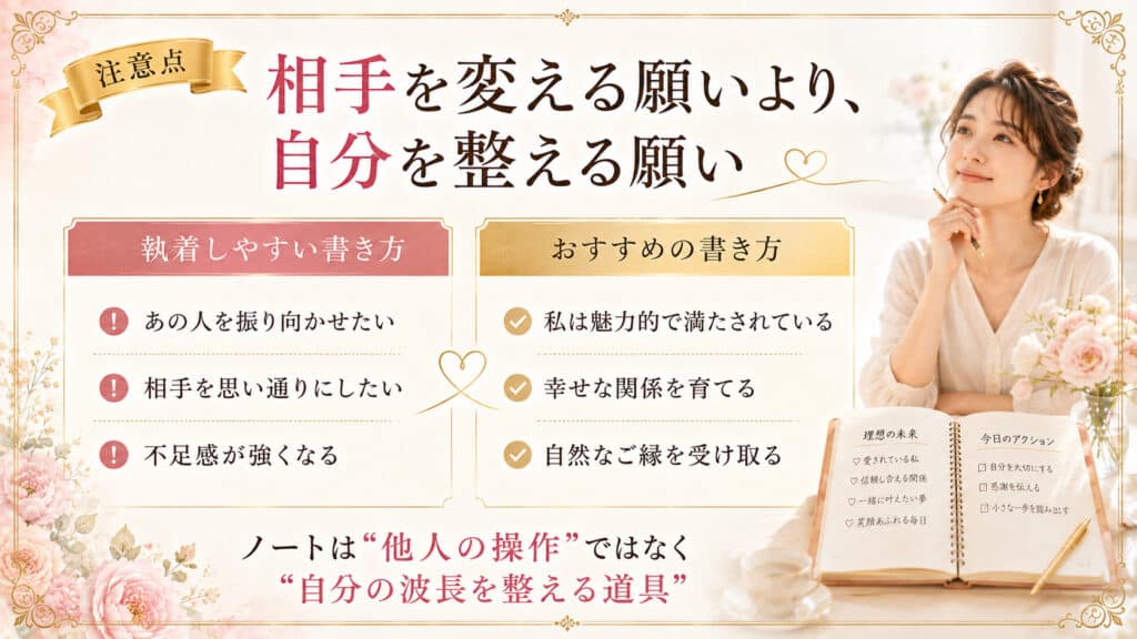 他人を変える願いではなく自分を整える願いに焦点を当てた図解