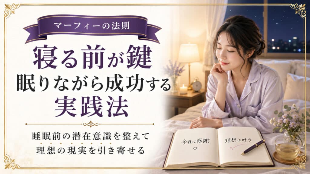 マーフィーの法則で寝る前の潜在意識を整え眠りながら成功を引き寄せる実践法のアイキャッチ画像