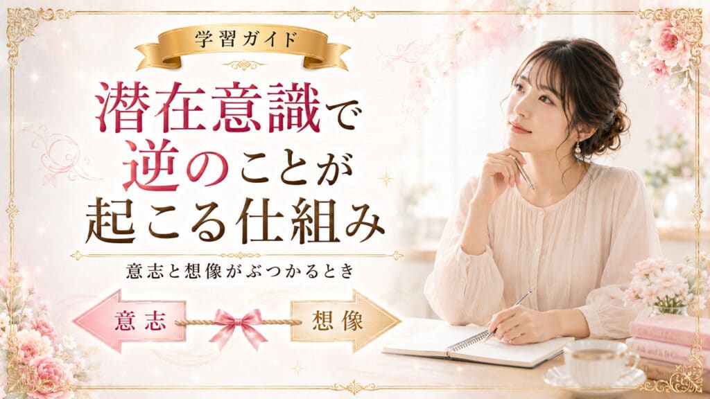 引き寄せの法則で逆や真逆のことが起こる原因を、潜在意識と想像の関係から学ぶアイキャッチ画像