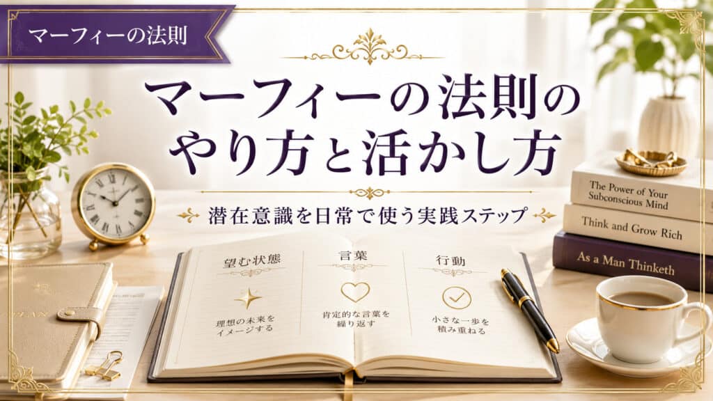 マーフィーの法則のやり方と活かし方を実践ステップで示したアイキャッチ画像
