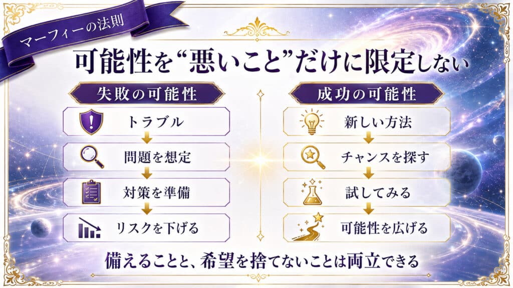 失敗と成功の両方の可能性を残すマーフィーの法則の考え方