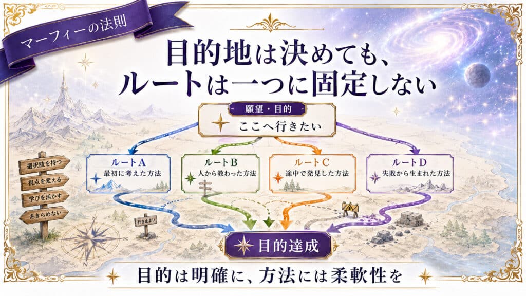 願望の目的地を決めても達成方法を一つに固定しない考え方