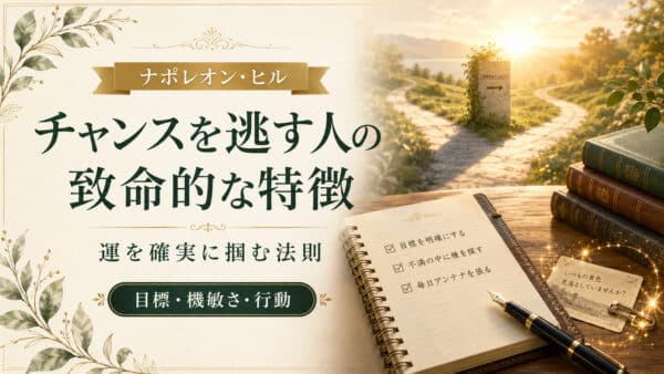 チャンスを逃す人の致命的な特徴と運を確実に掴む法則