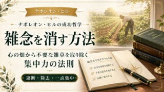 雑念を消す方法！心の畑から不要な雑草を取り除く集中力の法則