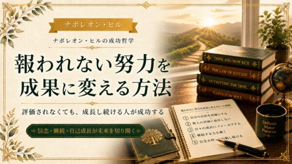 努力が報われないと辛い人へ！無報酬の20年を富に変えたヒルの実話
