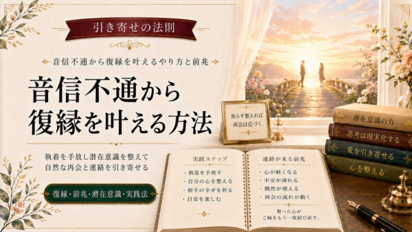 引き寄せの法則で復縁を成功させるやり方と仲直りの前兆サイン