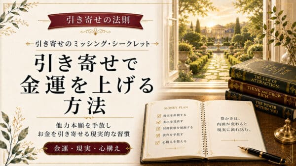 引き寄せの法則で金運を上げるための現実的かつ具体的な方法を解説