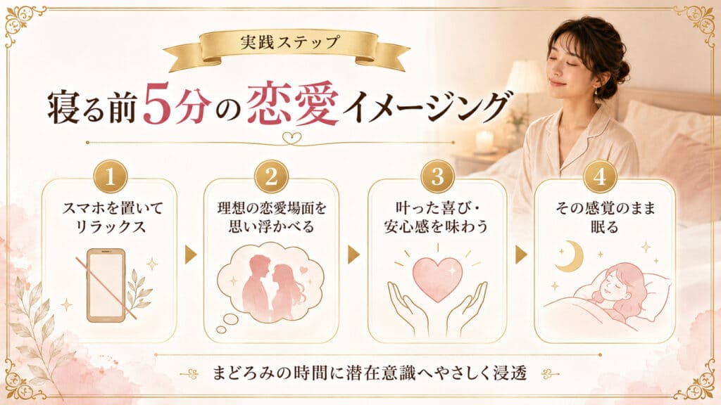 寝る前5分で行う恋愛イメージング4ステップ