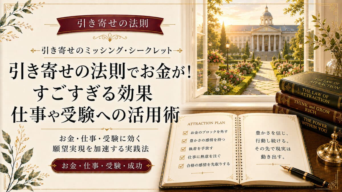 引き寄せのすごすぎる効果をお金や仕事受験に活かす