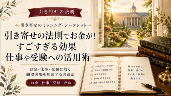 引き寄せの法則でお金が！すごすぎる効果と仕事や受験への活用術