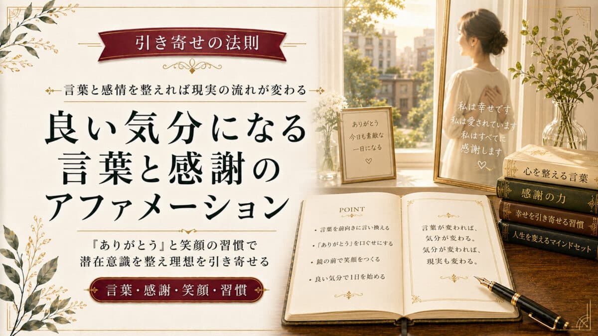 引き寄せの法則で良い気分になるアファメーション