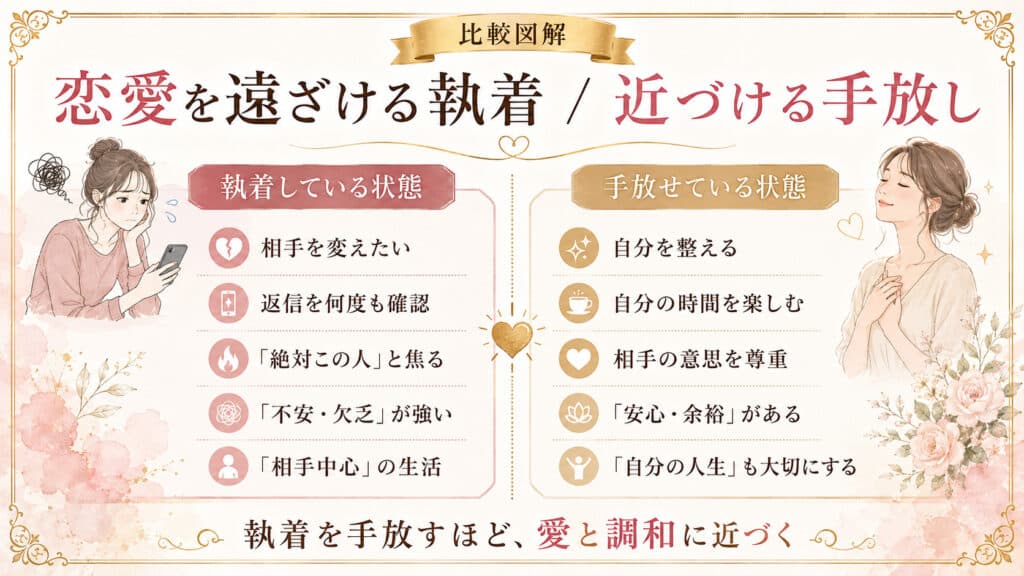 恋愛を遠ざける執着と引き寄せを近づける手放しの違い
