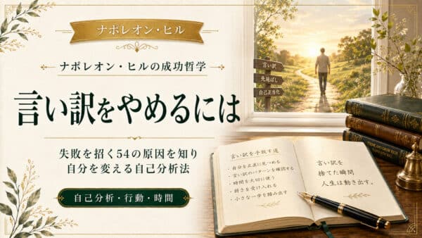 言い訳ばかりする自分を変えたい！失敗を招く54の原因と自己分析法