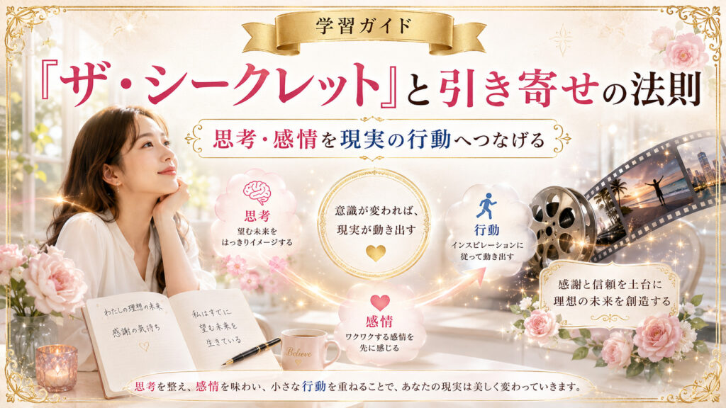 ザ・シークレットと引き寄せの法則の基本を学ぶ学習ガイド画像