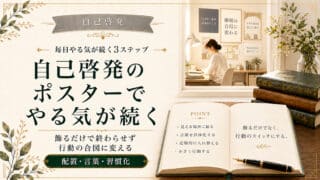 自己啓発のポスターで毎日やる気が続く3ステップ