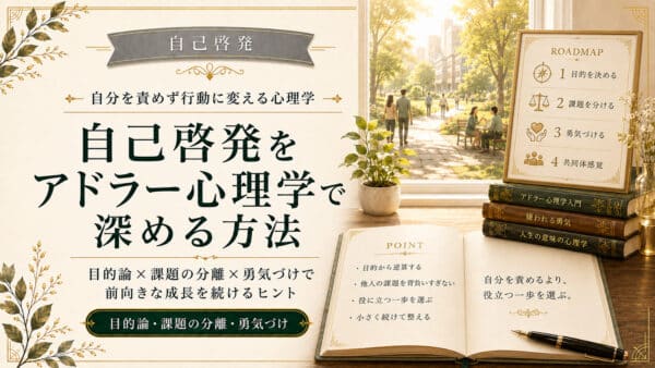 自己啓発をアドラー心理学で深める7つの実践ステップと活用法