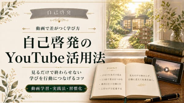 自己啓発のYouTube動画活用法【保存版】時間・目標・読書・メンタル