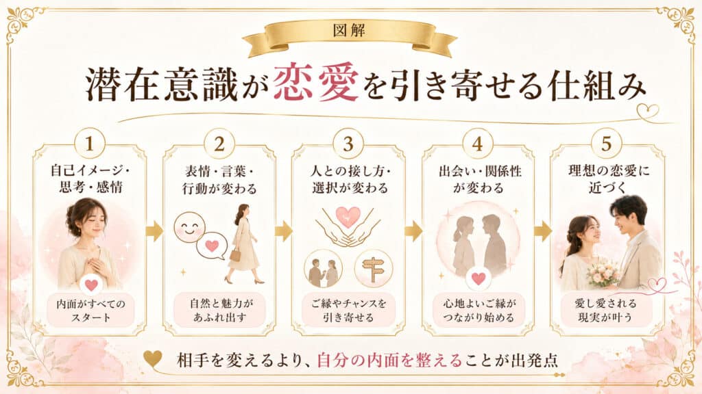 潜在意識から表情や行動が変わり理想の恋愛へ近づく仕組み