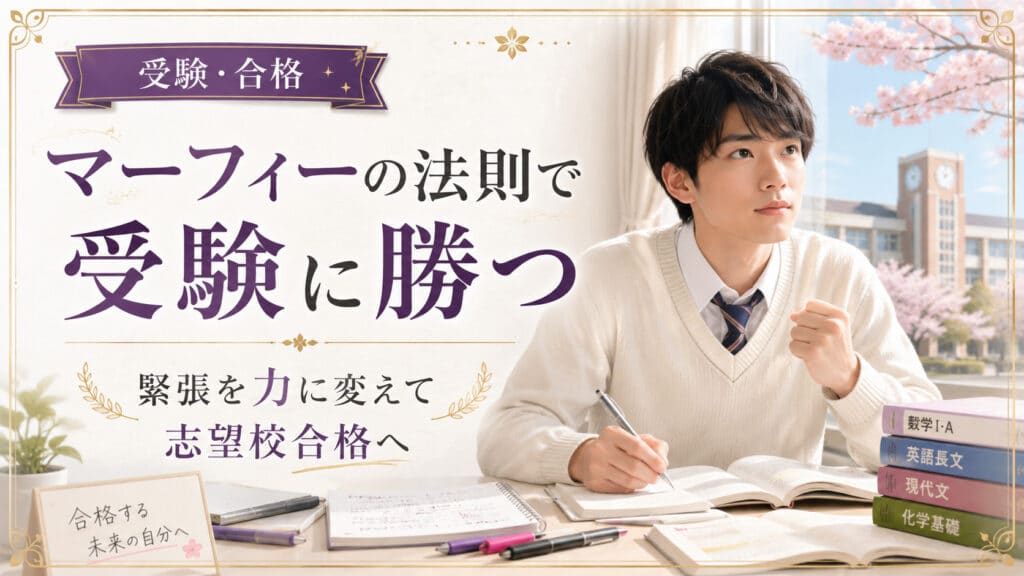 マーフィーの法則で受験の緊張を力に変えて志望校合格を目指すアイキャッチ画像