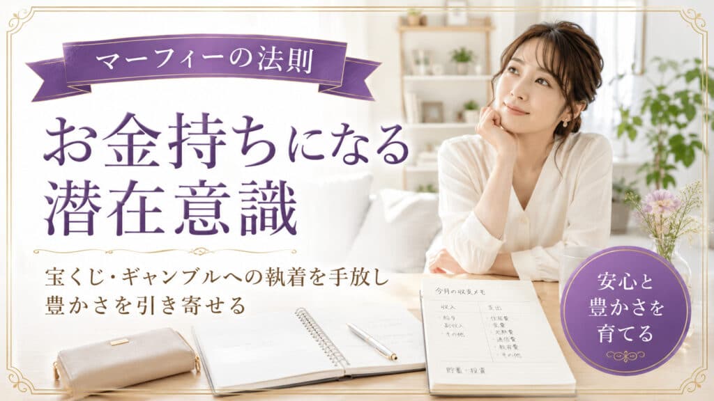 マーフィーの法則でお金への不安やギャンブルへの執着を手放し豊かさを育てる考え方を表したアイキャッチ画像