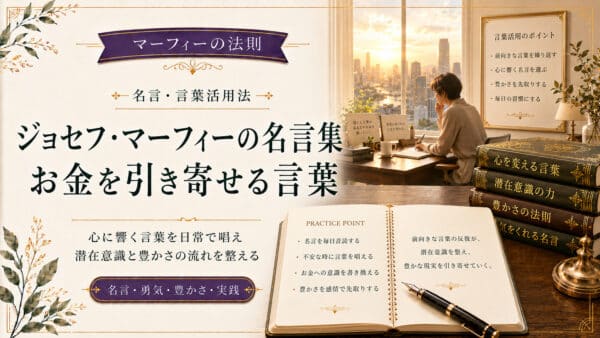 ジョセフ・マーフィーの名言集とマーフィーの法則でお金を引き寄せる言葉
