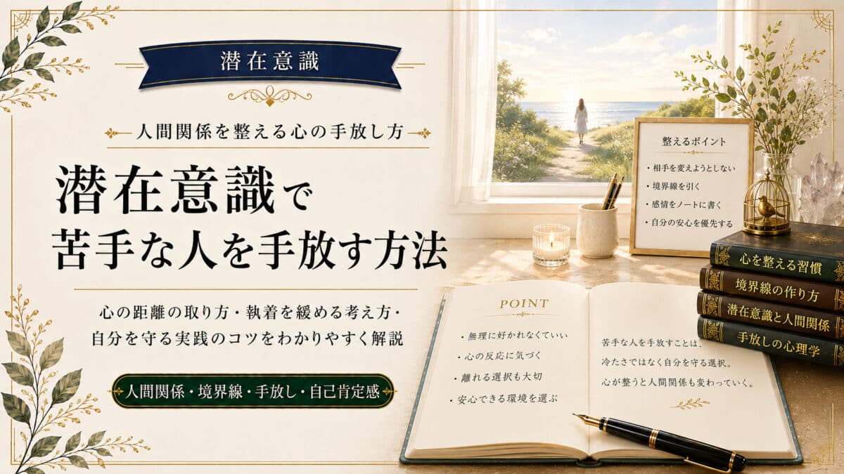潜在意識を活用して嫌いな人を手放す