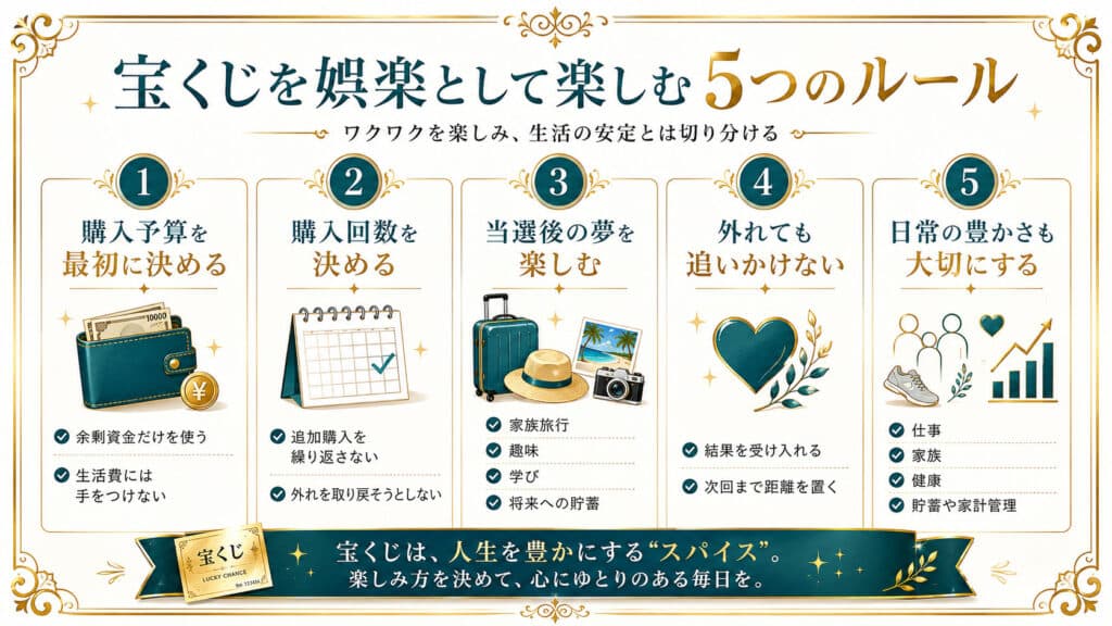 購入予算や回数を決めて宝くじを娯楽として楽しむ5つのルール