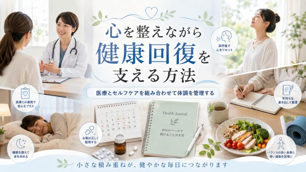 医療と睡眠、食事、運動、感情の記録を組み合わせて健康回復を支える方法