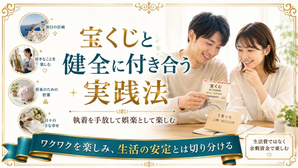 余剰資金で宝くじを娯楽として楽しみ日常の豊かさも大切にする男女