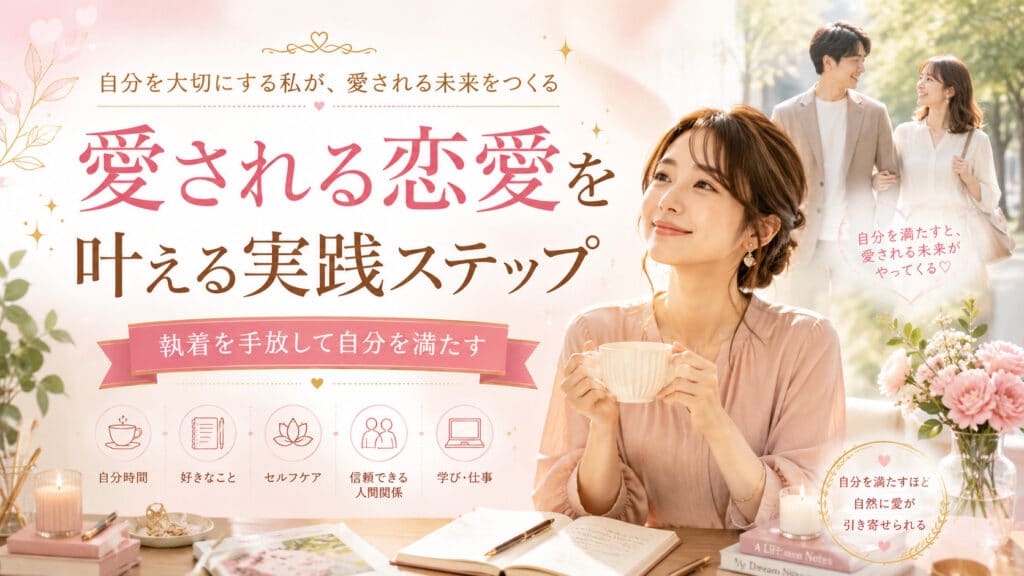 執着を手放して自分を満たし、愛される恋愛を引き寄せる女性のアイキャッチ画像