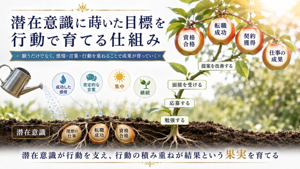 潜在意識に蒔いた仕事や資格合格の目標を継続的な行動で育てる仕組み