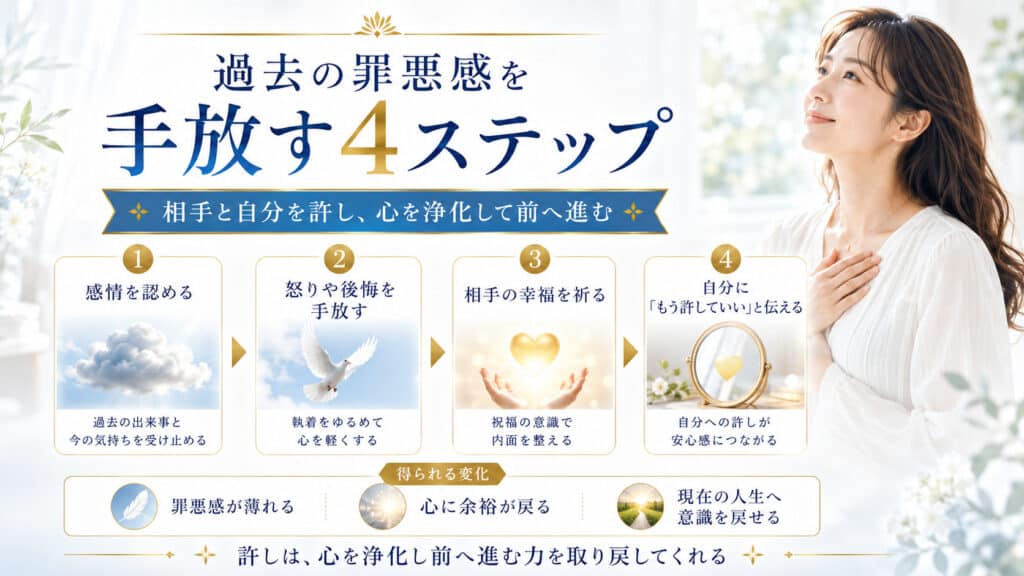 過去の罪悪感を手放して相手と自分を許す4ステップの図解