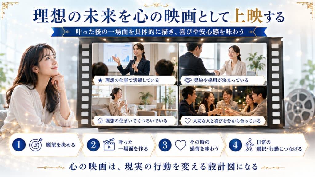 理想の仕事や住まいなど叶った未来を心の映画としてイメージする方法
