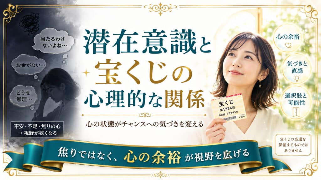 潜在意識の状態が宝くじや日常のチャンスへの気づき方に影響するイメージ