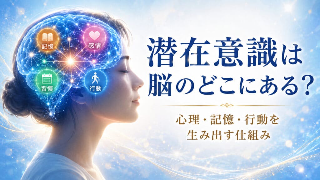 脳内の記憶・感情・習慣・行動が関係する潜在意識の仕組みを表した図