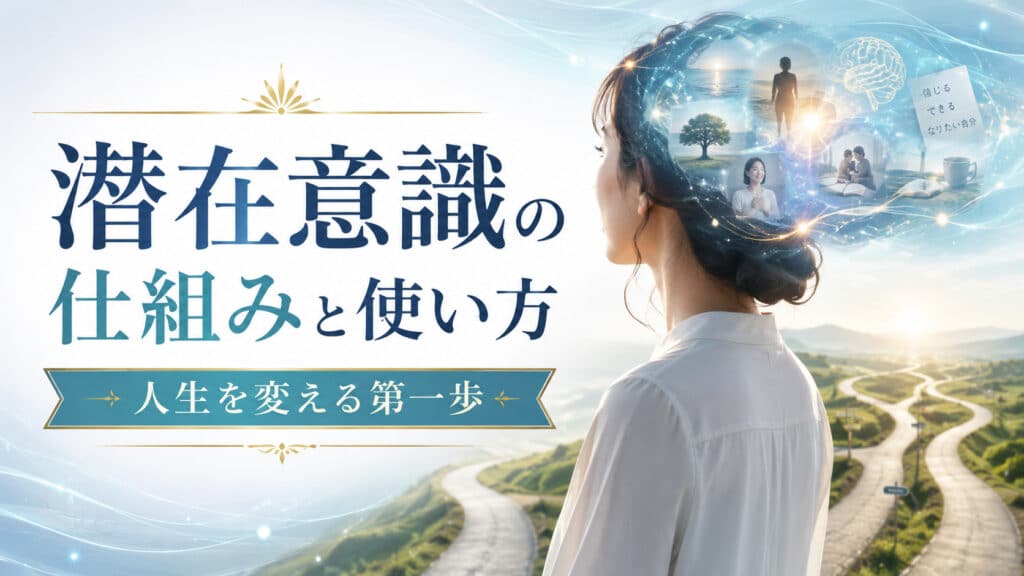 潜在意識の仕組みと人生の選択への影響を表したイメージ