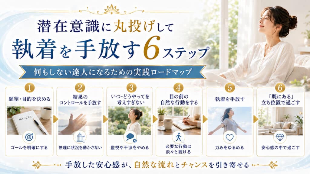 潜在意識に丸投げして結果への執着を手放す6ステップの実践ロードマップ