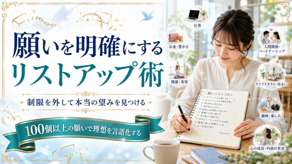 制限を外して100個以上の願いをノートに書き出す女性