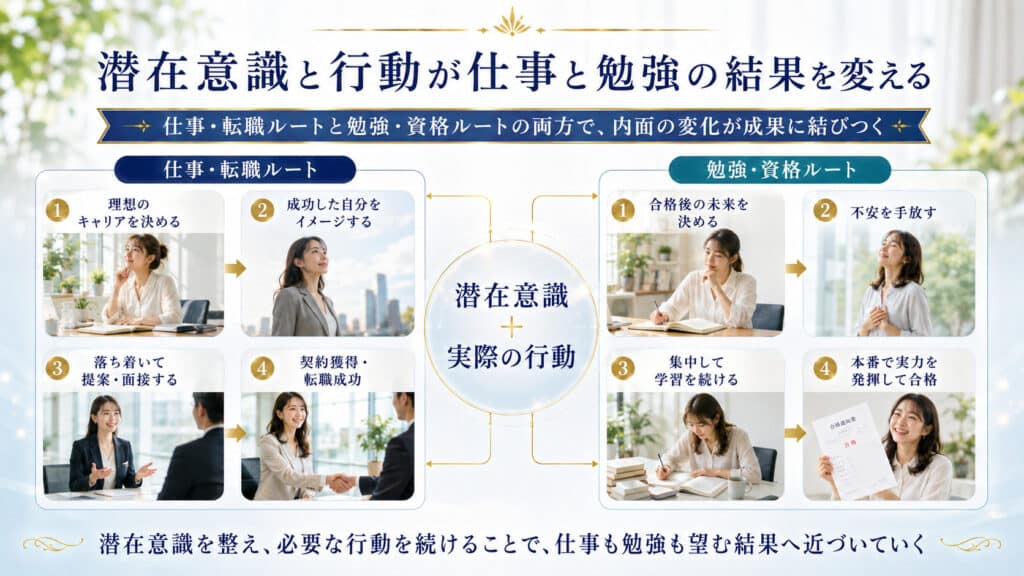 潜在意識と実際の行動で仕事と勉強の結果を変える2つの成功ルート