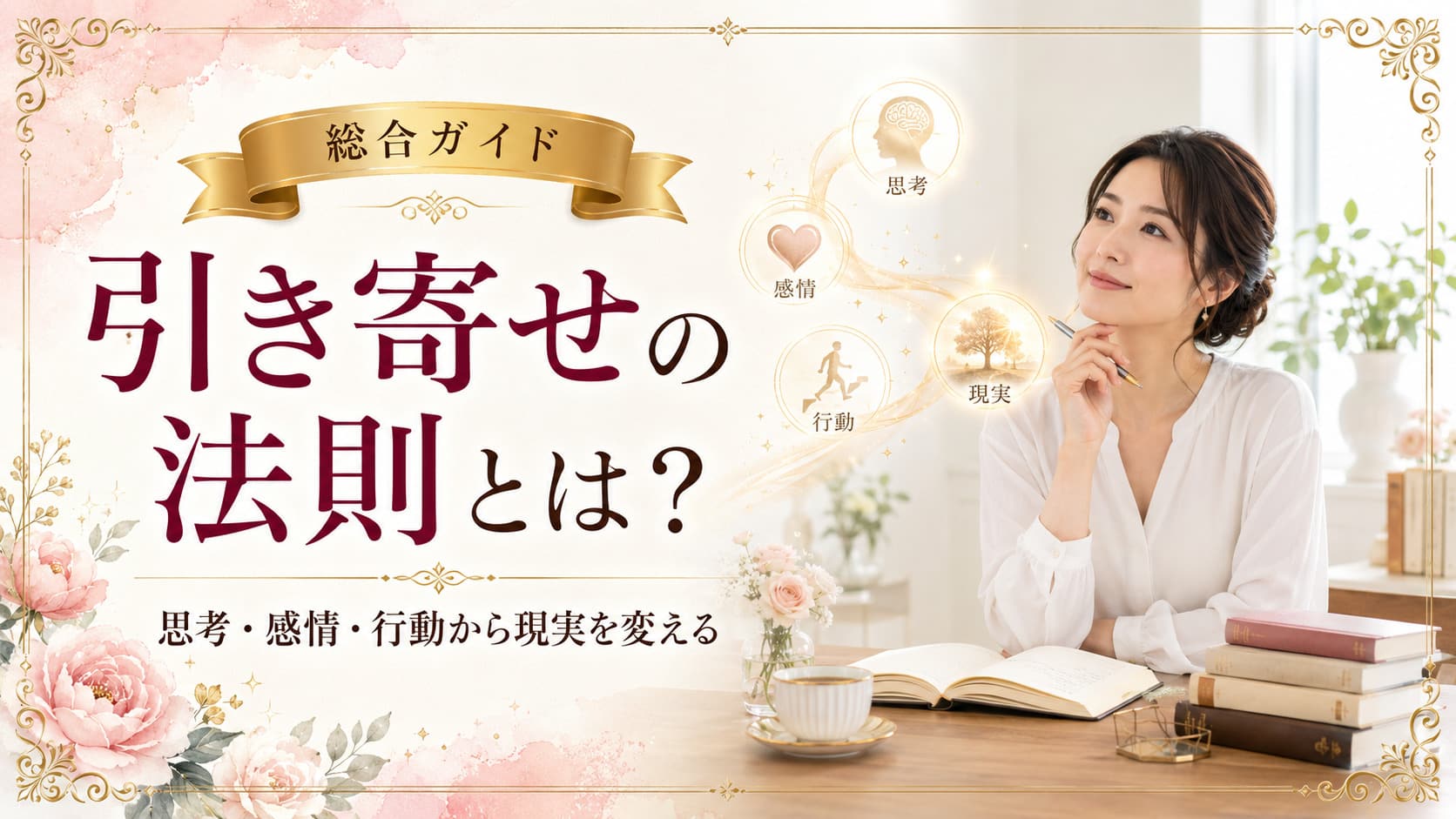 引き寄せの法則とは何かを思考・感情・行動の流れで示した総合ガイドのアイキャッチ